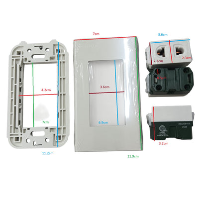 Panasonic 3 Gang Universal Outlet Receptacle Quick Connect Terminal 16A 250V with Plate, 3 Gang Universal Outlet Device Wide Series with Plate, 2 Gang Universal Receptacle Quick Connect Terminal Wide Series with Plate WEG10919-5 x 3Pcs / WEG6802W-1