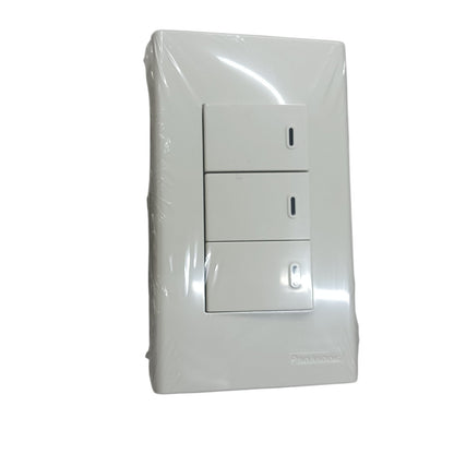 Panasonic 3 Gang Switch 1 Way, Wall Switch 3 Devices WEG5001-K/WEG6803