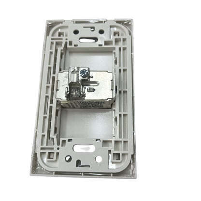 Panasonic 1 Gang F Type Television Terminal Current Passing Type with Plate, 1 Gang Television Outlet Thread Type with Plate, 1 Gang Cable TV Outlet with Plate WEG2701 / WEG6801W-1