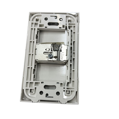 Panasonic 1 Gang F Type Television Terminal Current Passing Type with Plate, 1 Gang Television Outlet Thread Type with Plate, 1 Gang Cable TV Outlet with Plate WEG2701 / WEG6801W-1