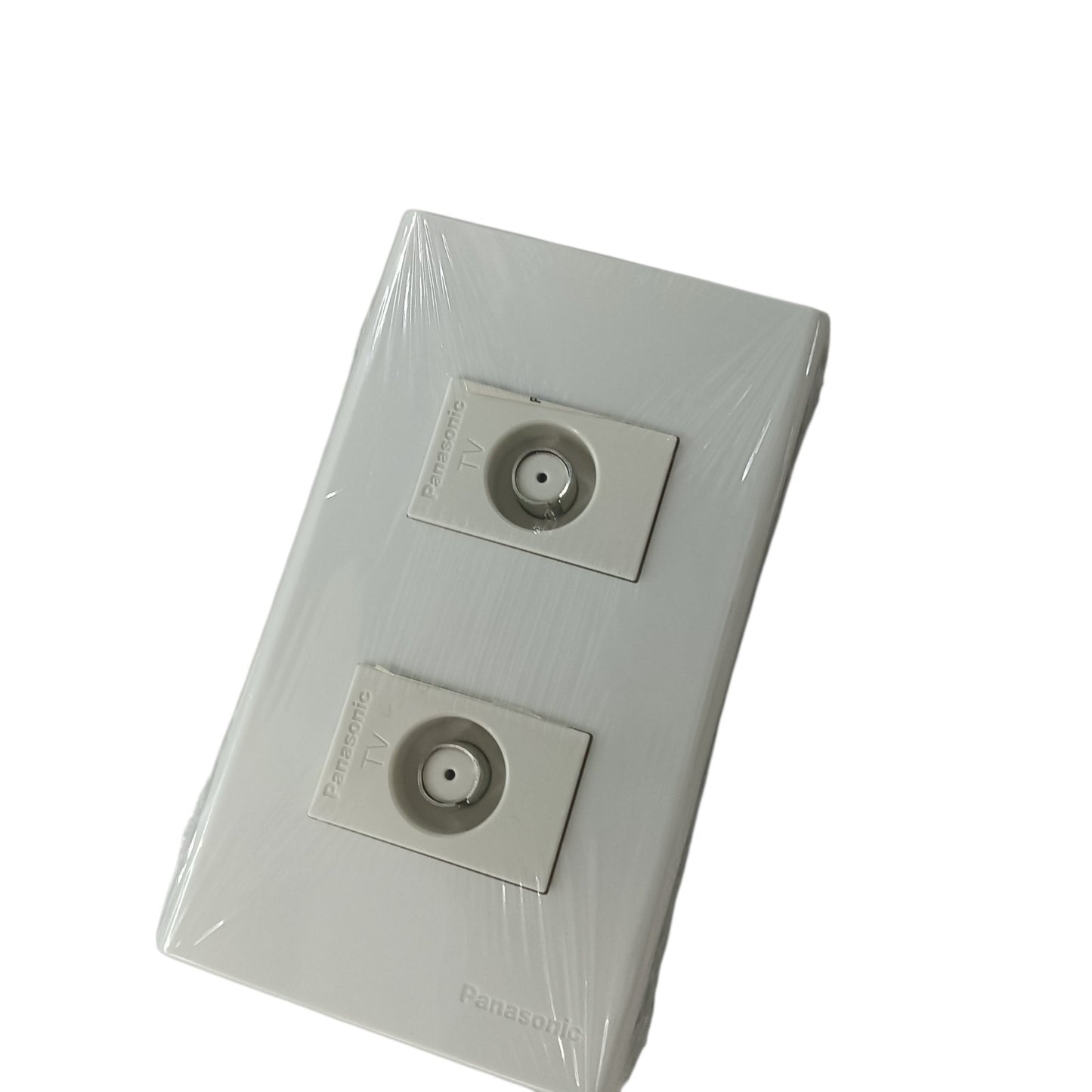 Panasonic 1 Gang F Type Television Terminal Current Passing Type with Plate, 1 Gang Television Outlet Thread Type with Plate, 1 Gang Cable TV Outlet with Plate WEG2701 X2 / WEG6802W-1
