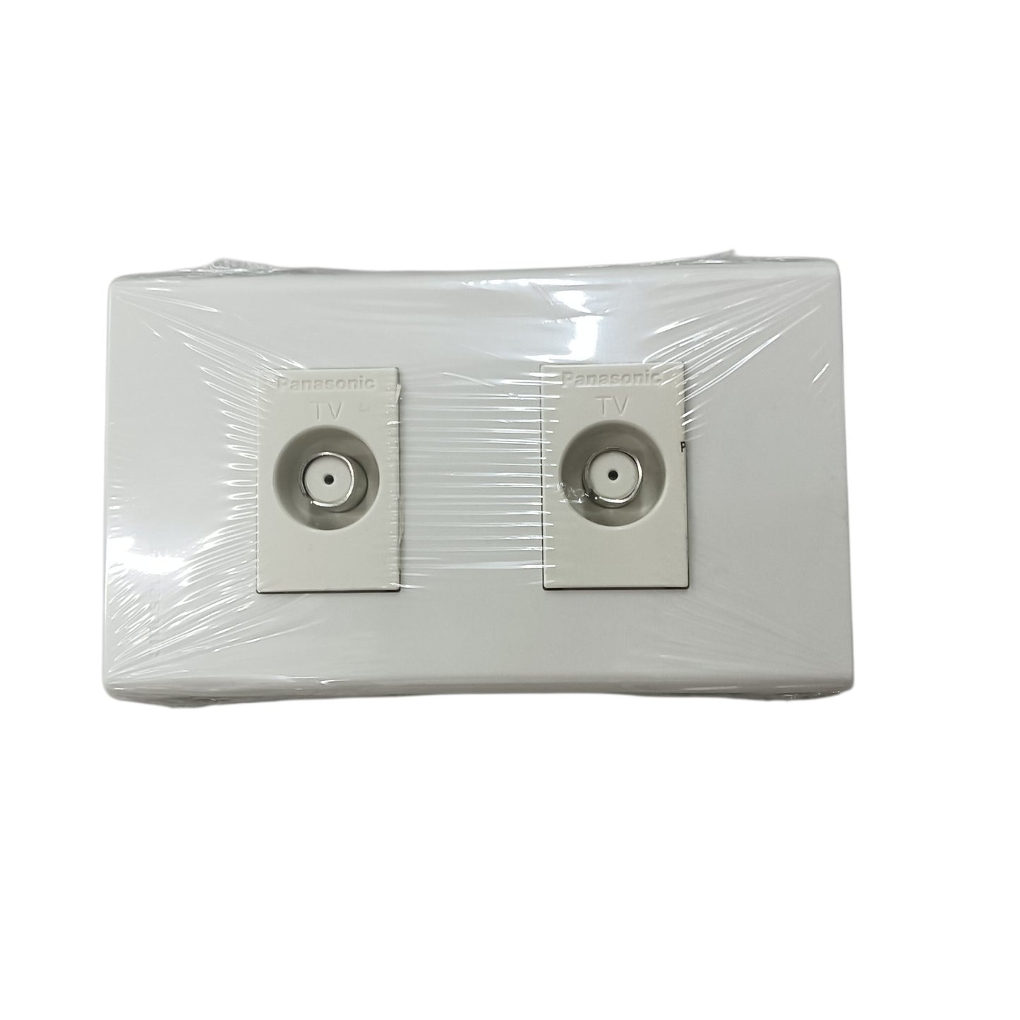 Panasonic 1 Gang F Type Television Terminal Current Passing Type with Plate, 1 Gang Television Outlet Thread Type with Plate, 1 Gang Cable TV Outlet with Plate WEG2701 X2 / WEG6802W-1