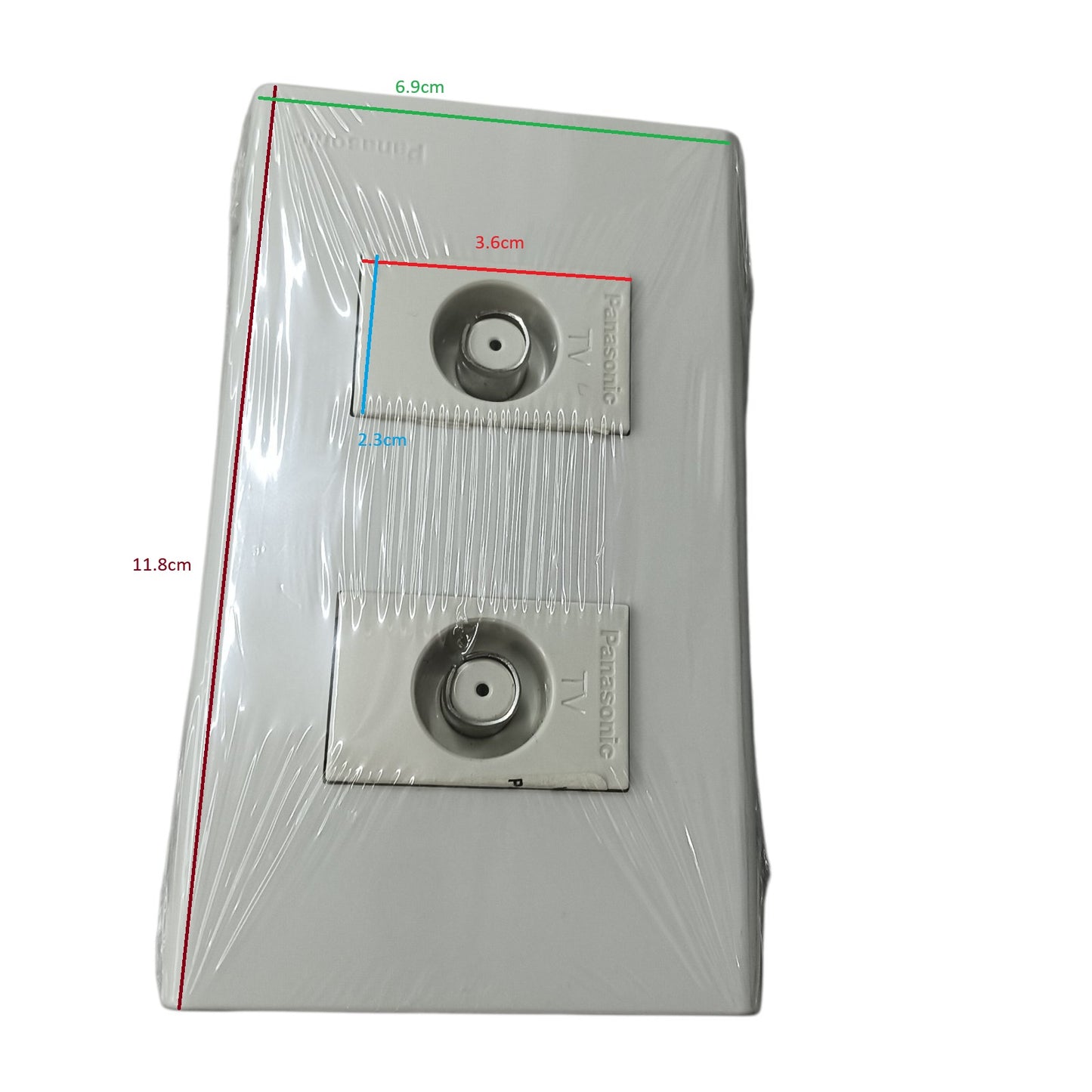 Panasonic 1 Gang F Type Television Terminal Current Passing Type with Plate, 1 Gang Television Outlet Thread Type with Plate, 1 Gang Cable TV Outlet with Plate WEG2701 X2 / WEG6802W-1