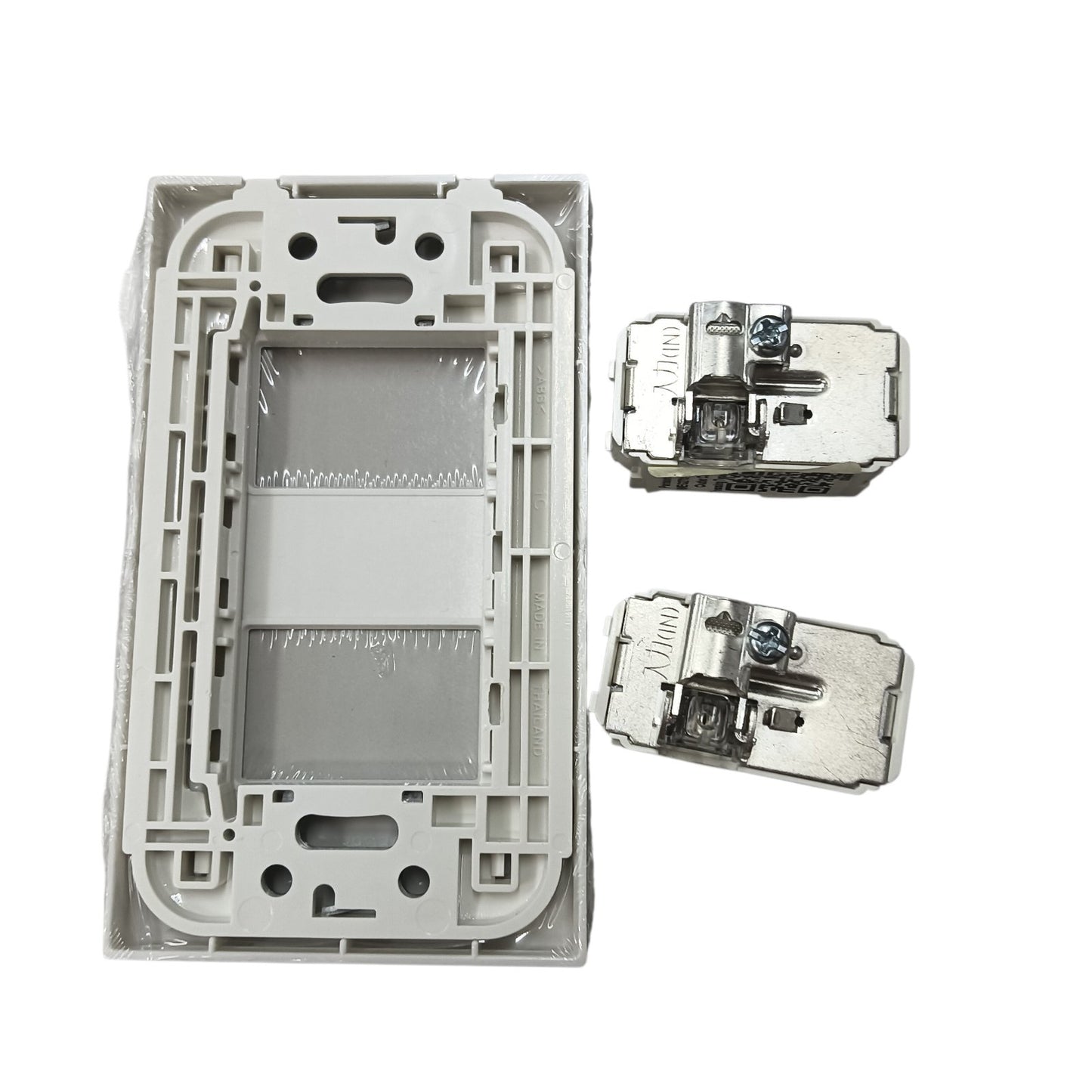 Panasonic 1 Gang F Type Television Terminal Current Passing Type with Plate, 1 Gang Television Outlet Thread Type with Plate, 1 Gang Cable TV Outlet with Plate WEG2701 X2 / WEG6802W-1