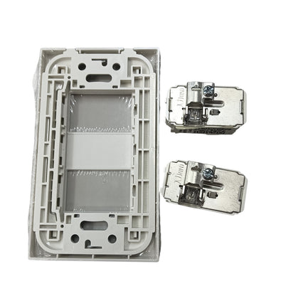 Panasonic 1 Gang F Type Television Terminal Current Passing Type with Plate, 1 Gang Television Outlet Thread Type with Plate, 1 Gang Cable TV Outlet with Plate WEG2701 X2 / WEG6802W-1