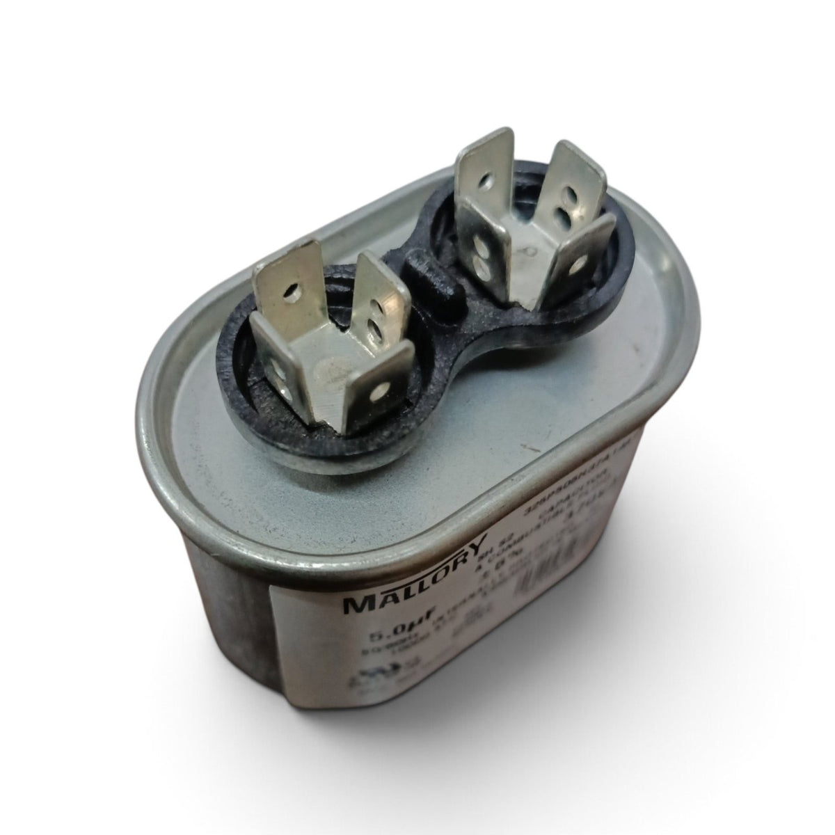 Oil-Filled Metallized Polypropylene Film Running Capacitor 5uf 370V AC 50/60Hz Aluminum Can, With Resin-Sealed Terminals