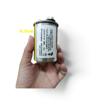 Oil-Filled Metallized Polypropylene Film Running Capacitor 12.5uf 370V AC 50/60Hz Aluminum Can, With Resin-Sealed Terminals