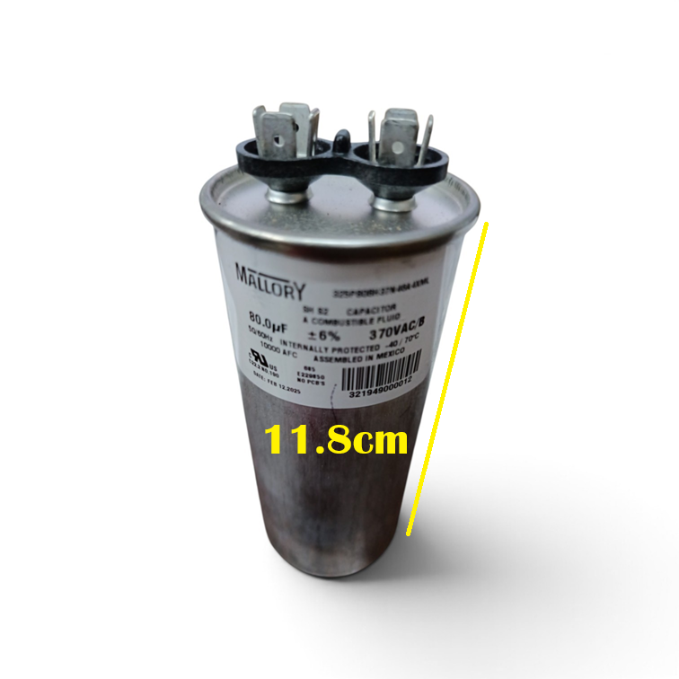 Motor Running Capacitor 80MFD 370V AC, 80uf