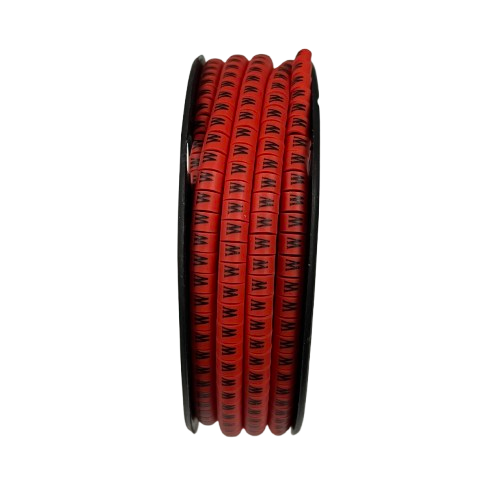 Grippes cable management W Marker Red 2.6mm to 4.2mm 1000pcs on a spool for wire identification