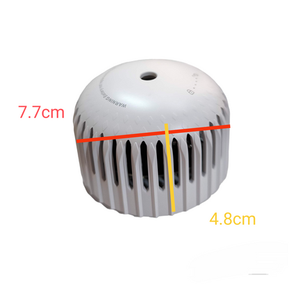 Wachter Photoelectric Smoke Alarm With Battery, compact design measuring 7.7cm in diameter and 4.8cm height