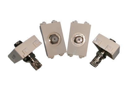 Royu wall cable TV outlet adapters in white for connecting coaxial cables to TV sockets