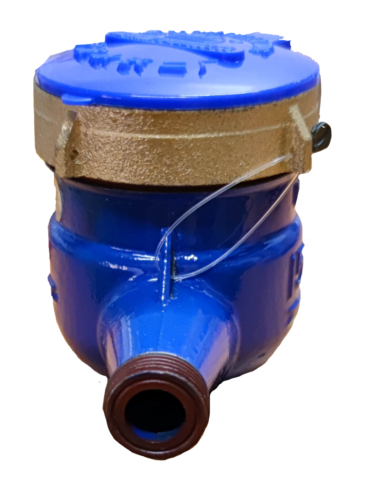 Blue and metallic Water Meter Metal Die Cast fixture part with protective cover from China