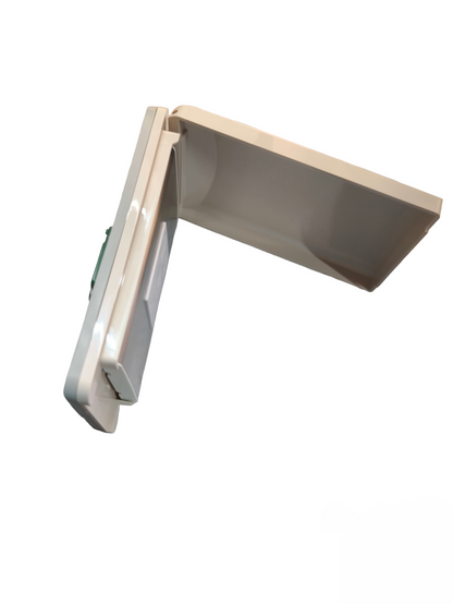 Omni Weatherproof Aircon Tandem Outlet 20A with protective cover in beige for outdoor use