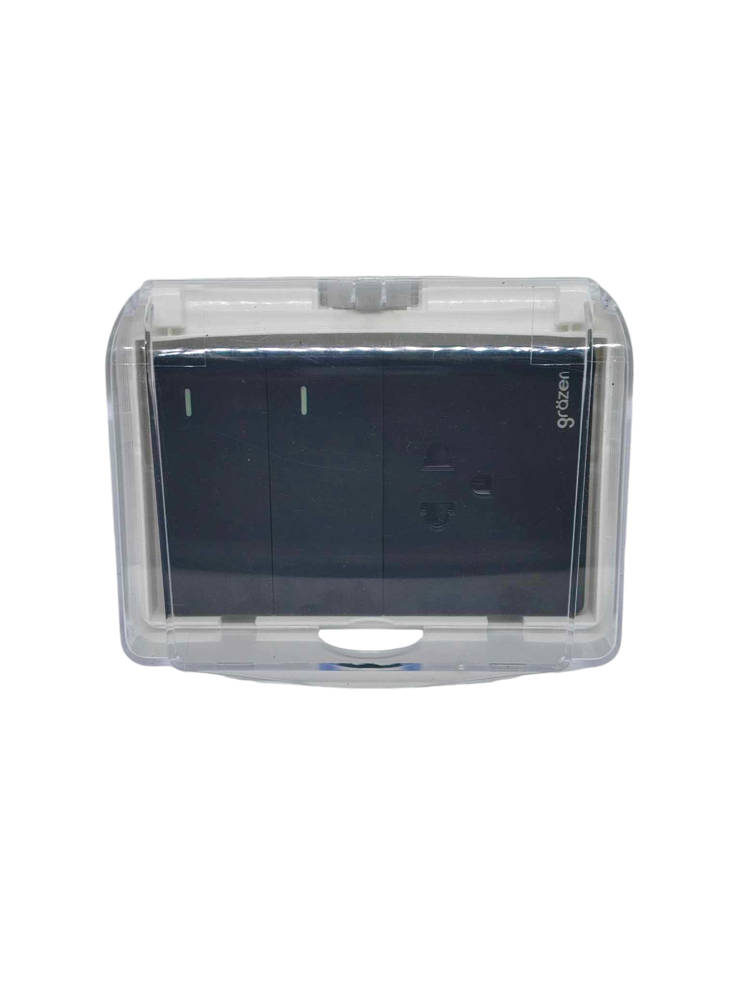 Grazen 16A 220V weatherproof electrical plate with a protective cover for outdoor use