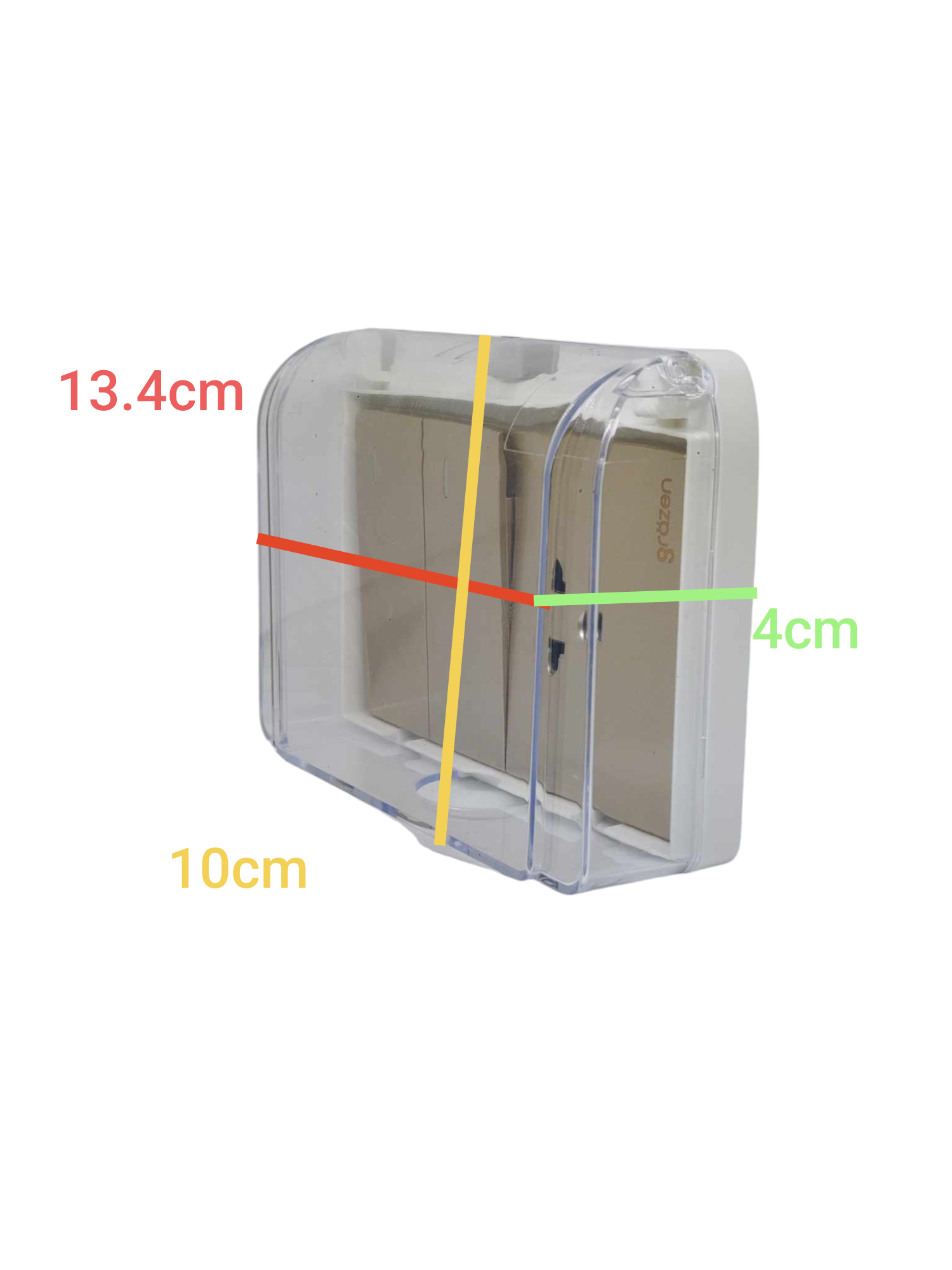 Grazen 16A 220V weatherproof electrical plate with transparent cover for outdoor use