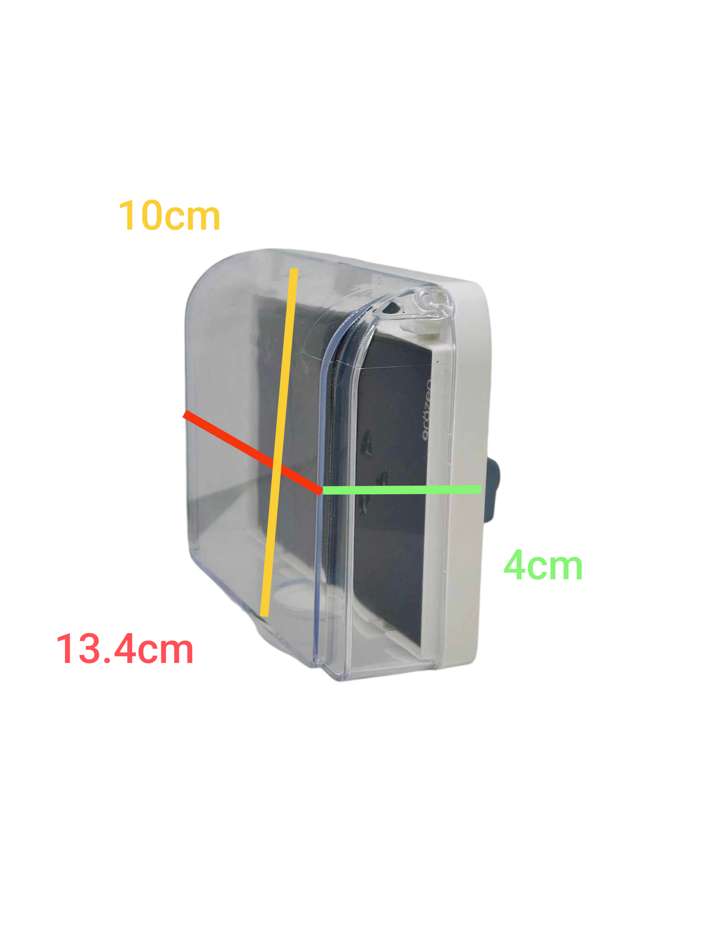 Grazen 16A 220V weatherproof electrical plate with transparent cover and compact design for outdoor use