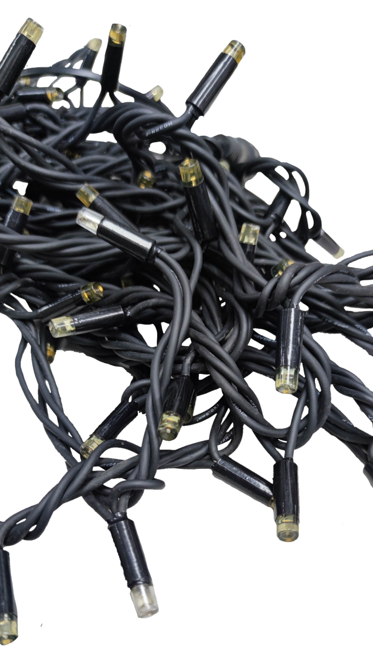 Weatherproof LED string lights 10 meters in black, perfect for outdoor decoration