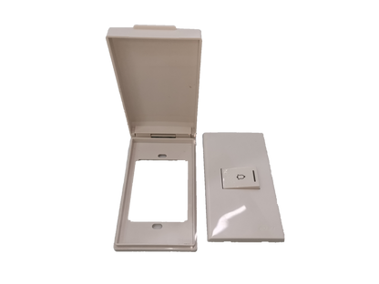 Royu Weatherproof Plate 1 Gang Doorbell Switch with protective cover in white for outdoor use