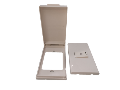 Royu Weatherproof Plate 1 Gang Doorbell Switch with protective cover and white finish