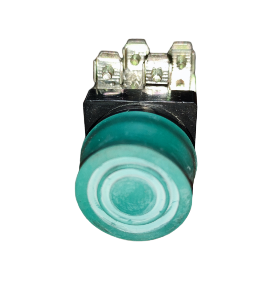 Auspicious green weatherproof push button switch with metal connectors for power points and switches