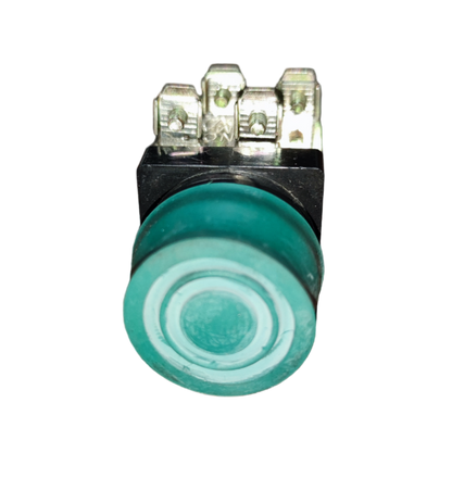 Auspicious green weatherproof push button switch with metal connectors for power points and switches