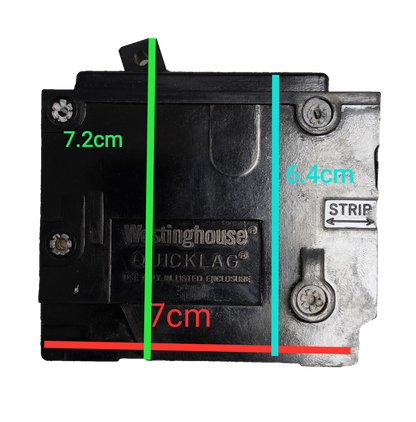Westinghouse 30A 3 Pole 3 Phase Circuit Breaker Plug-in with black and silver casing and mounting screws