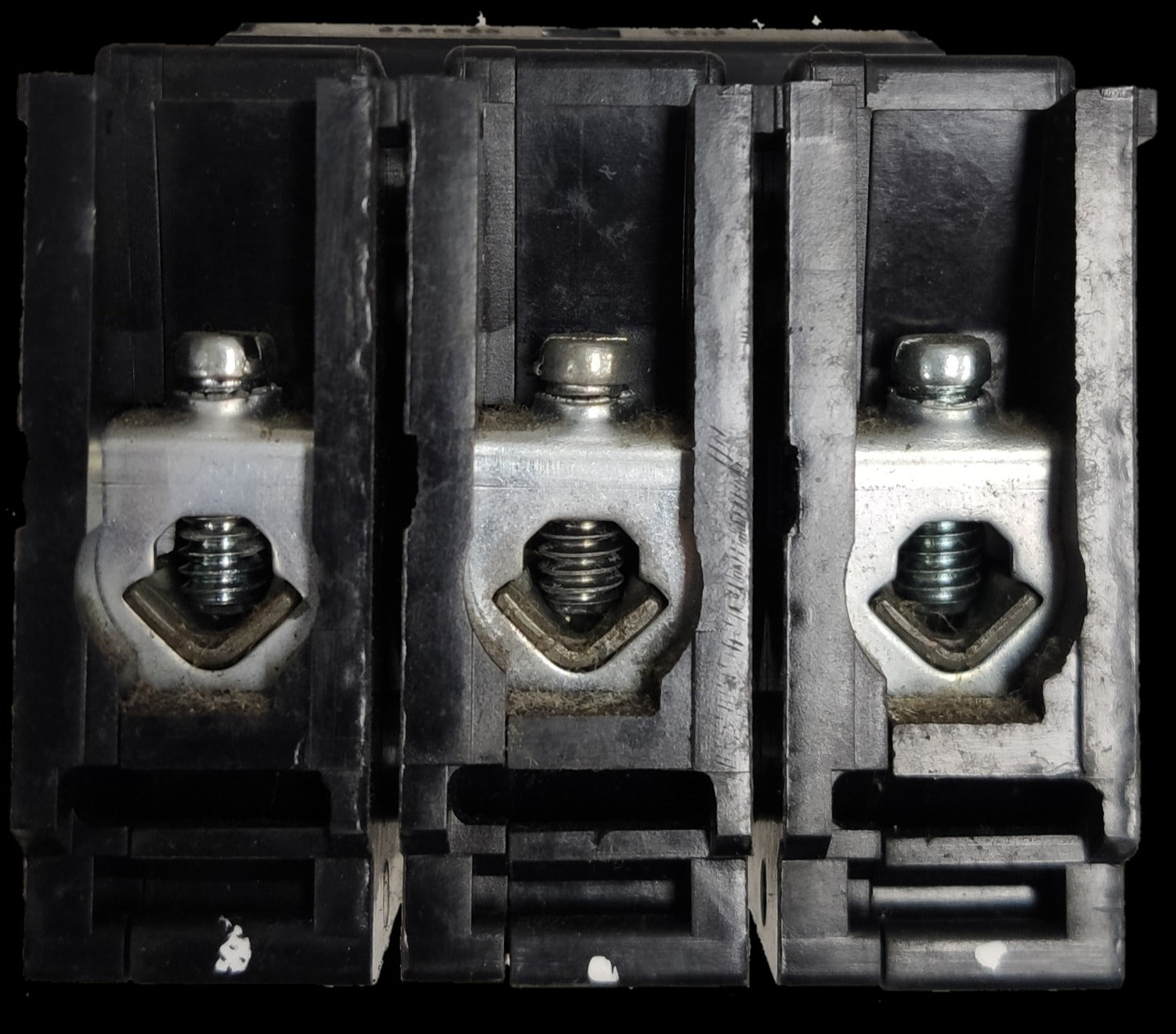 Westinghouse 30A 3 Pole 3 Phase Circuit Breaker Plug-in with black casing and metal terminals
