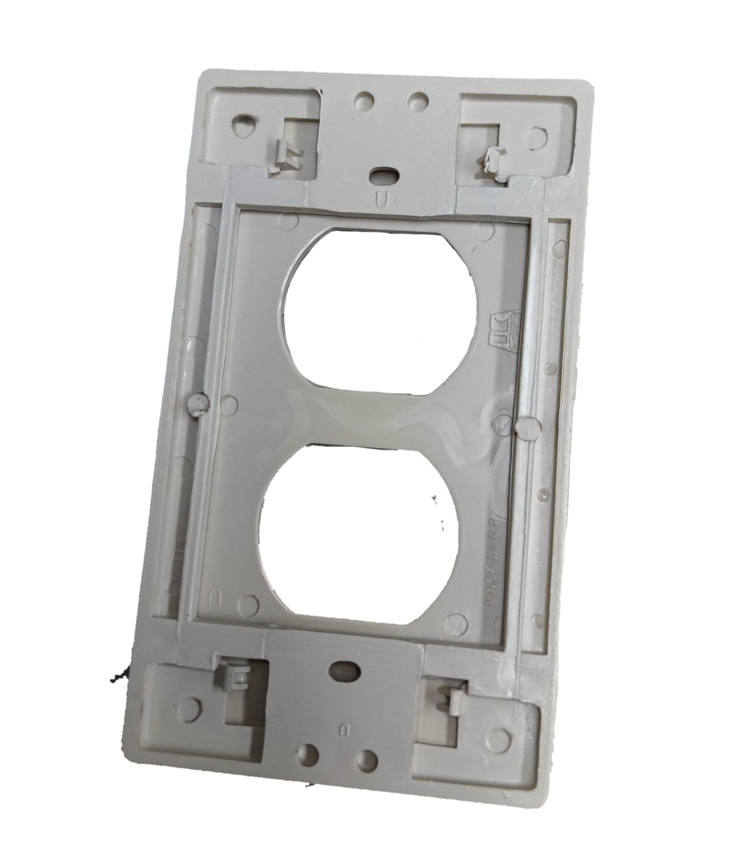 Kopez white 2 gang outlet cover plate for power points switches and plugs