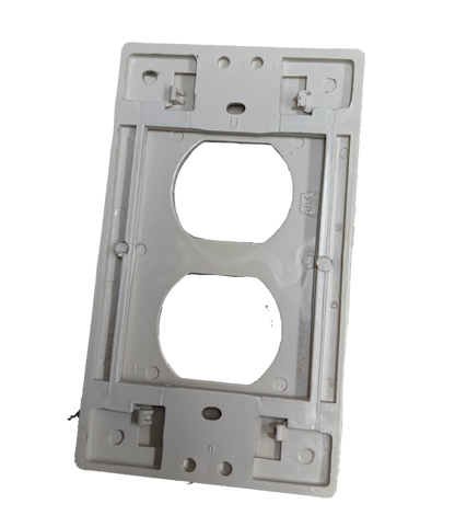 Kopez white 2 gang outlet cover plate for power points switches and plugs