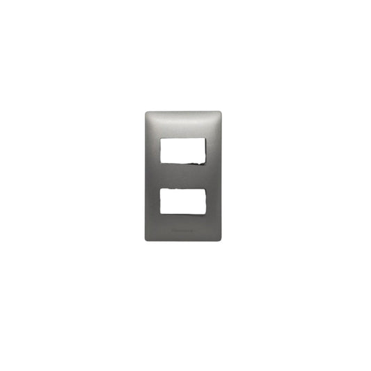 Panasonic 2 Gang Plate Cover 2 Device Slim Art Series Metallic Gray WSAG6802MH-1