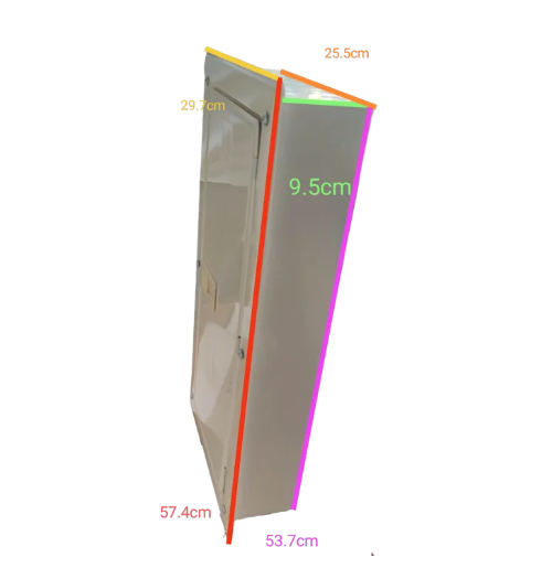 Chint electrical circuitry enclosure box with detailed side measurements for circuit protection