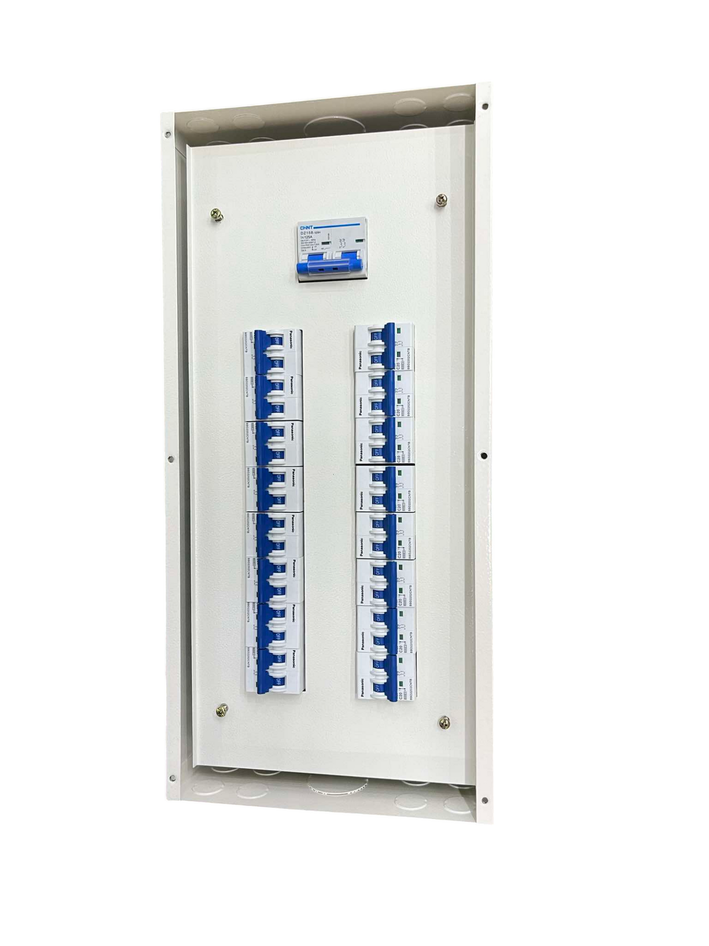Chint electrical circuit breaker panel with multiple switches for home or industrial use