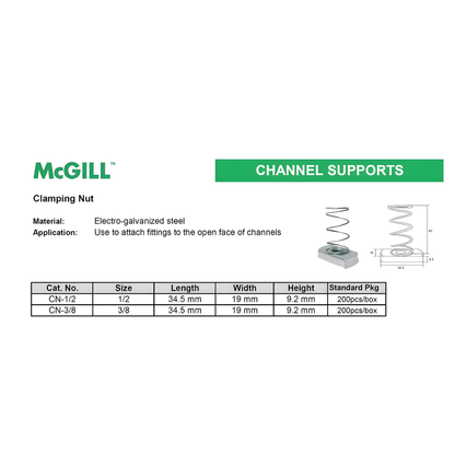 McGill Channel Clamping Nut Model# CN-3/8