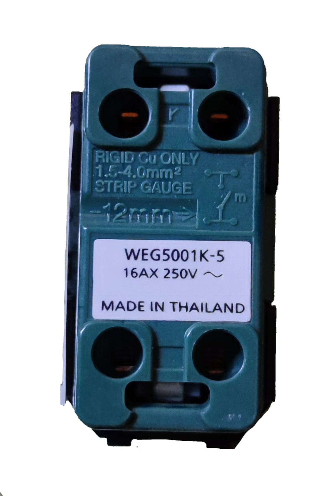 Panasonic 1 Way Switch Wide Series WEG5001K-5 green switch insert module labeled 16AX 250V made in Thailand