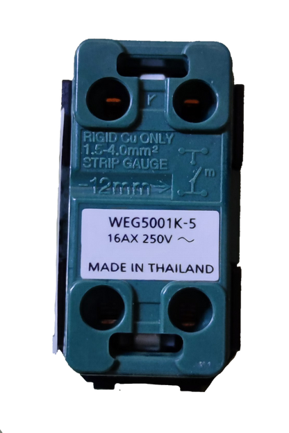 Panasonic 1 Way Switch Wide Series WEG5001K-5 green switch insert module labeled 16AX 250V made in Thailand