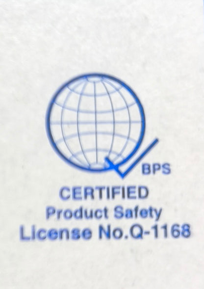 Panasonic 1 Way Switch Wide Series WEG5001K-5 packaging showing BPS certified product safety globe mark and license number