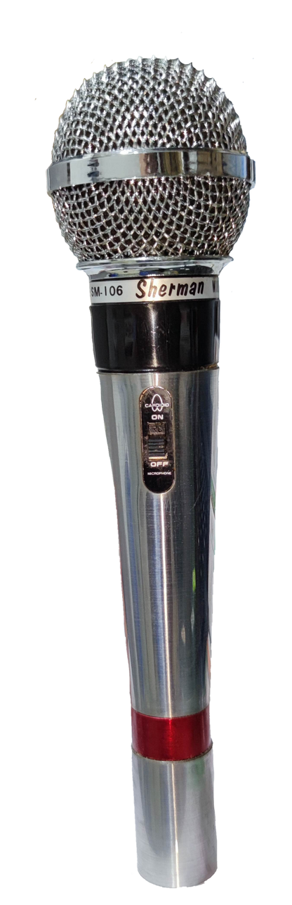 Sherman wireless microphone radio frequency input handheld microphone with metal grille and on off switch