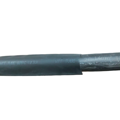 30mm Shrinkable Tube Black heat shrink tubing on heavy power cable for cable management and insulation