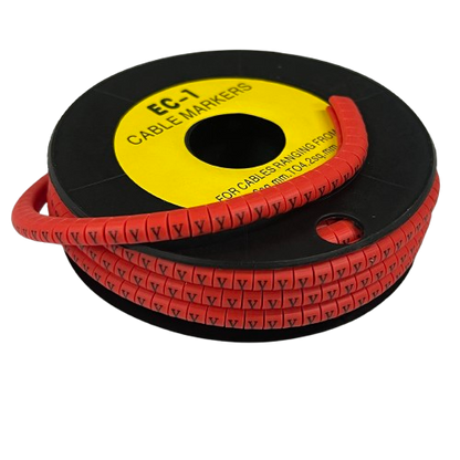 Grippes Y Marker Red 2.6mm to 4.2mm 1000pcs cable markers spool for cable management