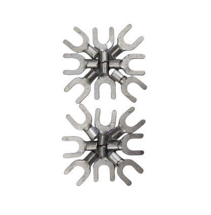 Y Terminal 3.5mm YB-10C electrical circuit parts arranged in a symmetrical pattern on black background