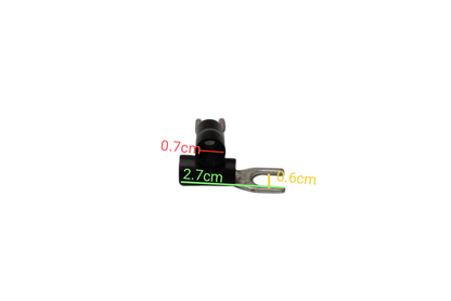 Y Terminal With Insulation 5.5mm electrical connector part with size measurements on black background