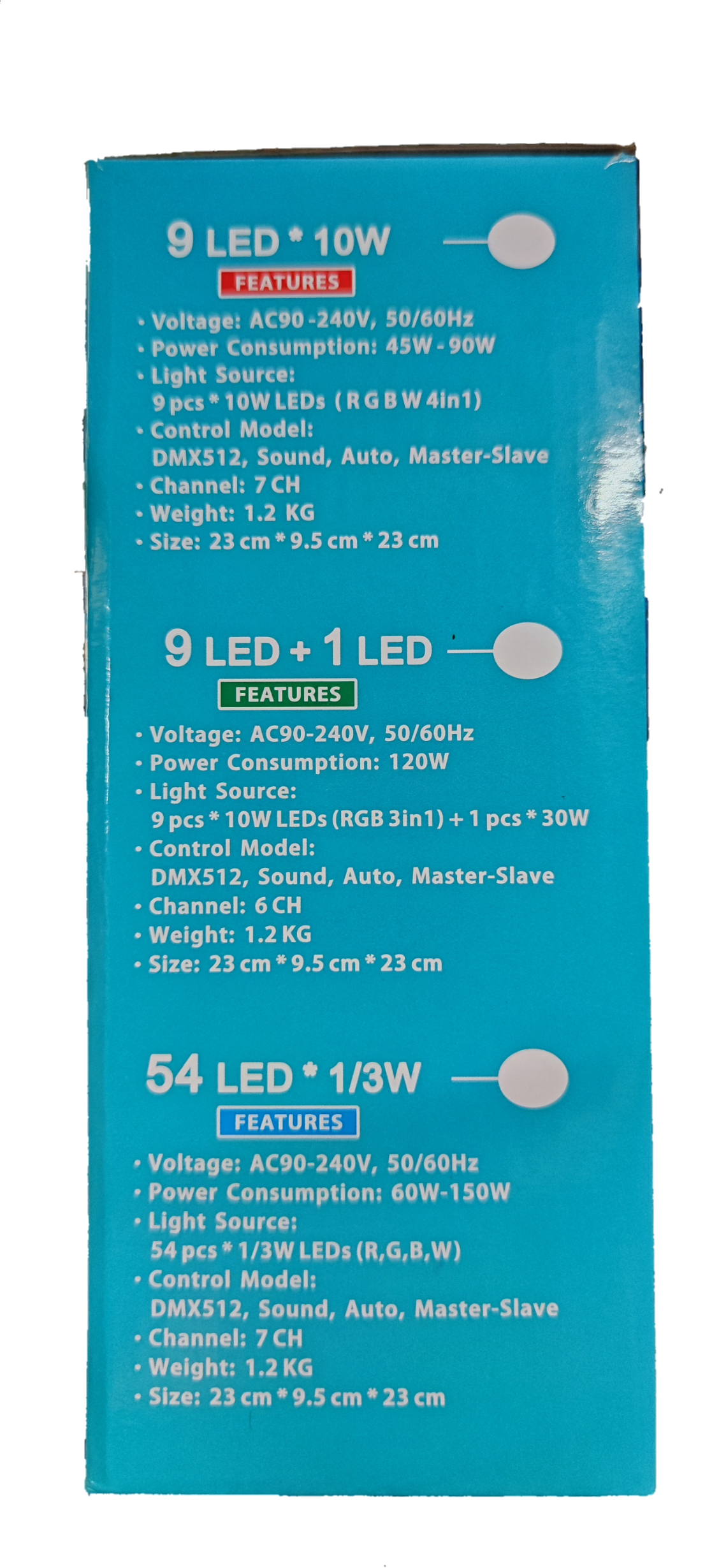 150W 7 Channel 220V LED bulbs and strip features with multiple watt options and control modes