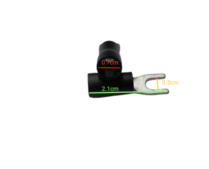 YBB-8 Y terminal spade connector with precise measurements for electrical circuitry applications