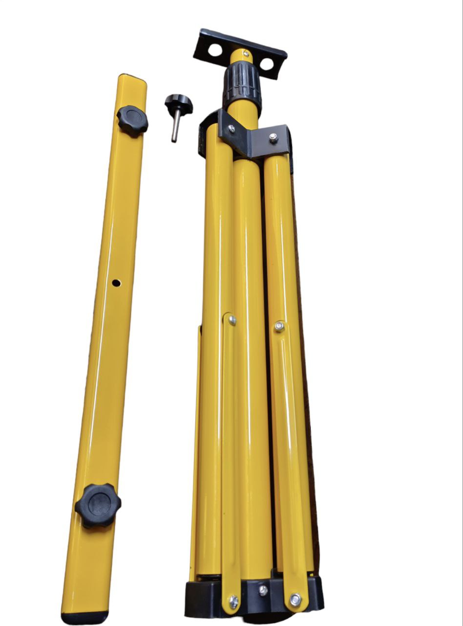 Grippes yellow Foldable Flood Light Stand 1 Meter 2Head with adjustable knobs for outdoor lighting
