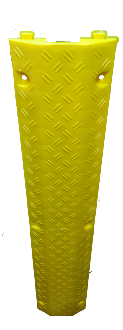 Grippes yellow Ramp Cable Protector 1 Channel with textured surface for cable management