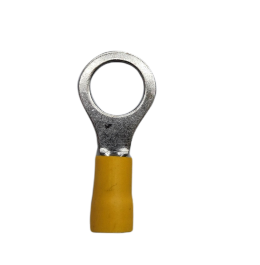 Yellow ring terminal lugs AWG 10 Ring with a durable metal and insulated grip for secure electrical connections
