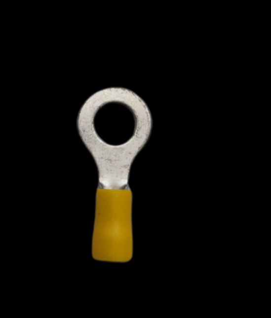 Yellow ring terminal lugs AWG 10 ring for secure electrical connections