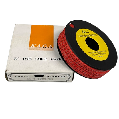 Z Marker Red 2.6mm to 4.2mm 1000pcs cable management markers on spool with box