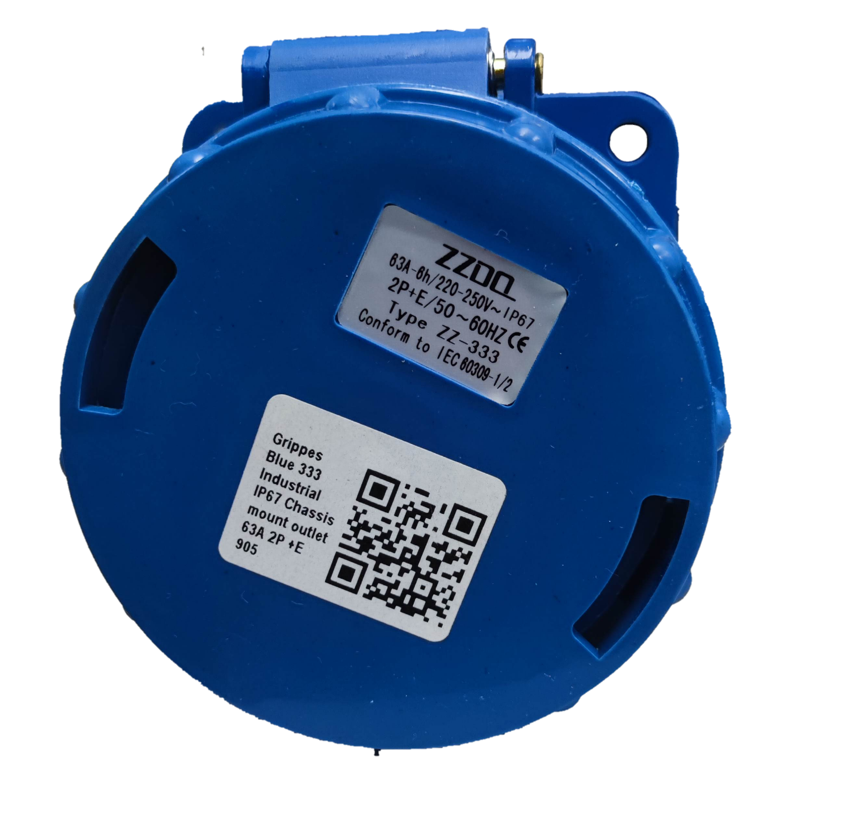 Grippes 63A industrial outlet 220V with IP65 chassis for reliable power connections