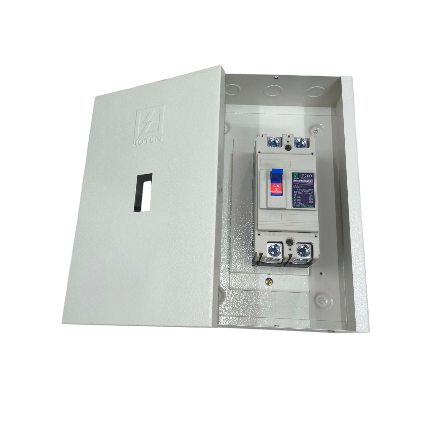 Koten 200A industrial circuit breaker housed in a durable metal enclosure for reliable protection